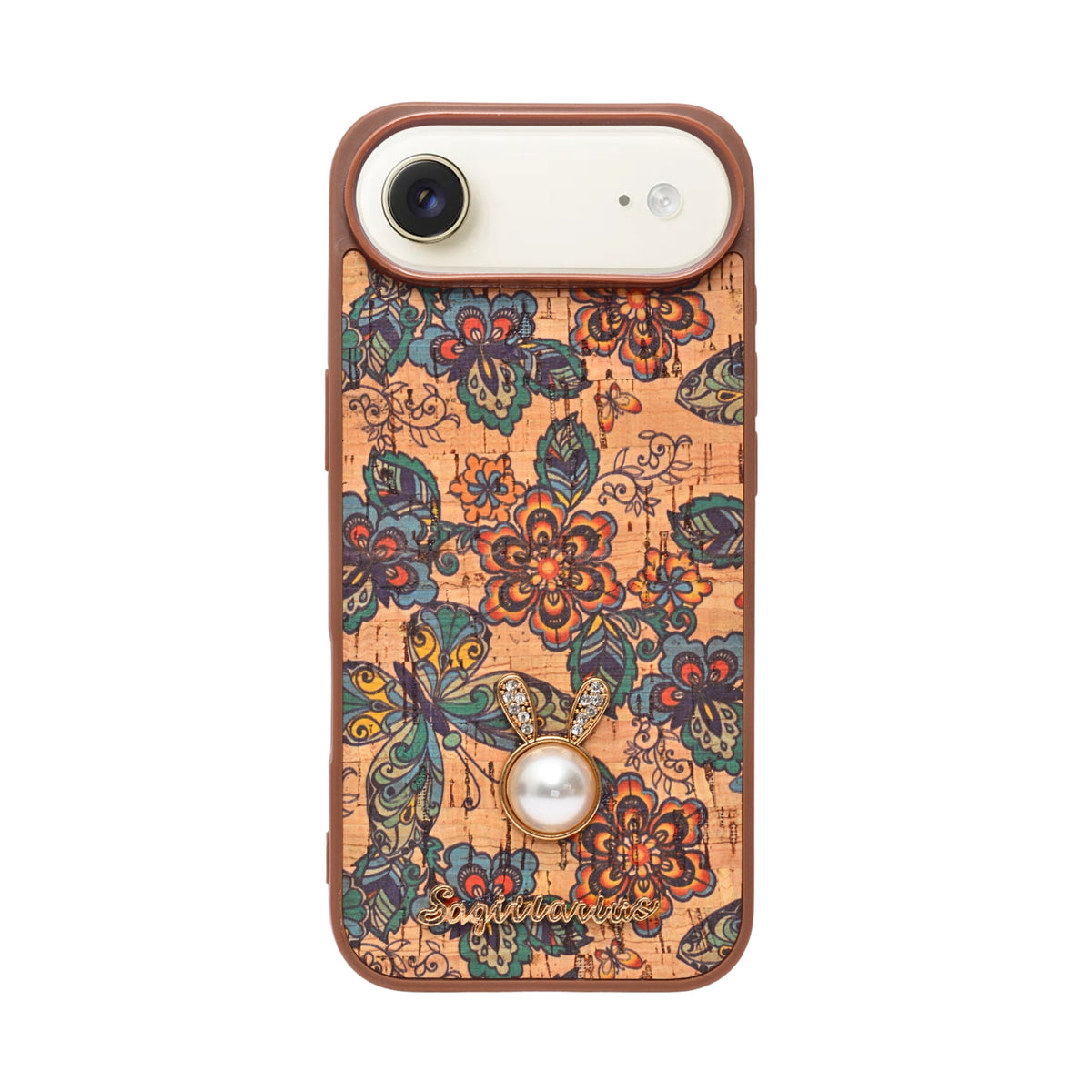 Bohemian Ethnic Print Cork Texture with Pearl Detail Phone Case for iPhone 17 Air