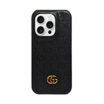 Luxury GG Embossed Phone Case for iPhone 15 Pro