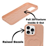 3D Heart Design Soft Silicone Protective Case for iPhone 16 Pro