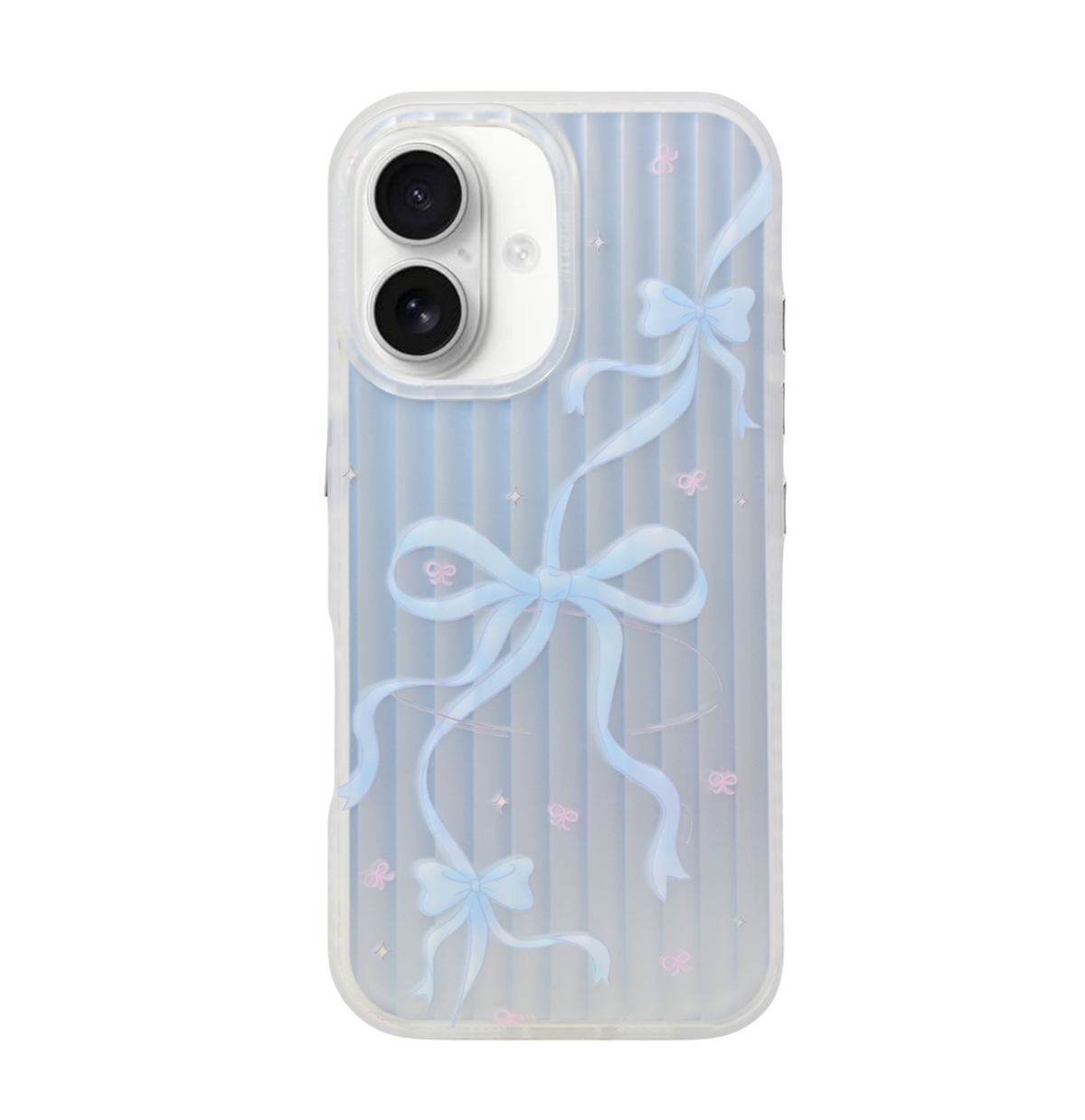 Aesthetic Bow & Floral Print Phone Case for iPhone 16