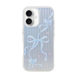 Aesthetic Bow & Floral Print Phone Case for iPhone 16