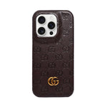 Luxury GG Embossed Phone Case for iPhone 15 Pro