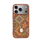 Bohemian Ethnic Print Cork Texture with Pearl Detail Phone Case for iPhone 17 Pro