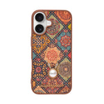 Bohemian Ethnic Print Cork Texture with Pearl Detail Phone Case for iPhone 17