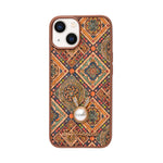 Bohemian Ethnic Print Cork Texture with Pearl Detail Phone Case for iPhone 13 / 14