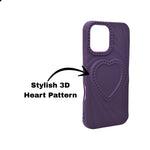 3D Heart Design Soft Silicone Protective Case for iPhone 16 Plus