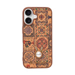 Bohemian Ethnic Print Cork Texture with Pearl Detail Phone Case for iPhone 17