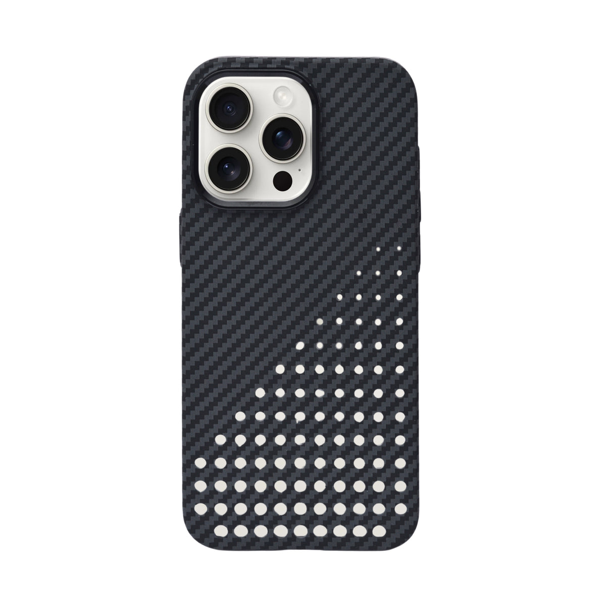 Premium Perforated Carbon Fiber Phone Case for iPhone 15 Pro Max