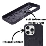 3D Heart Design Soft Silicone Protective Case for iPhone 16 Pro