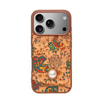 Bohemian Ethnic Print Cork Texture with Pearl Detail Phone Case for iPhone 17 Pro