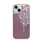 Luxury Glitter Finish with 3D Pearl Flower Design Phone Case for iPhone 14 Plus/ 15 Plus