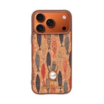 Bohemian Ethnic Print Cork Texture with Pearl Detail Phone Case for iPhone 17 Pro Max