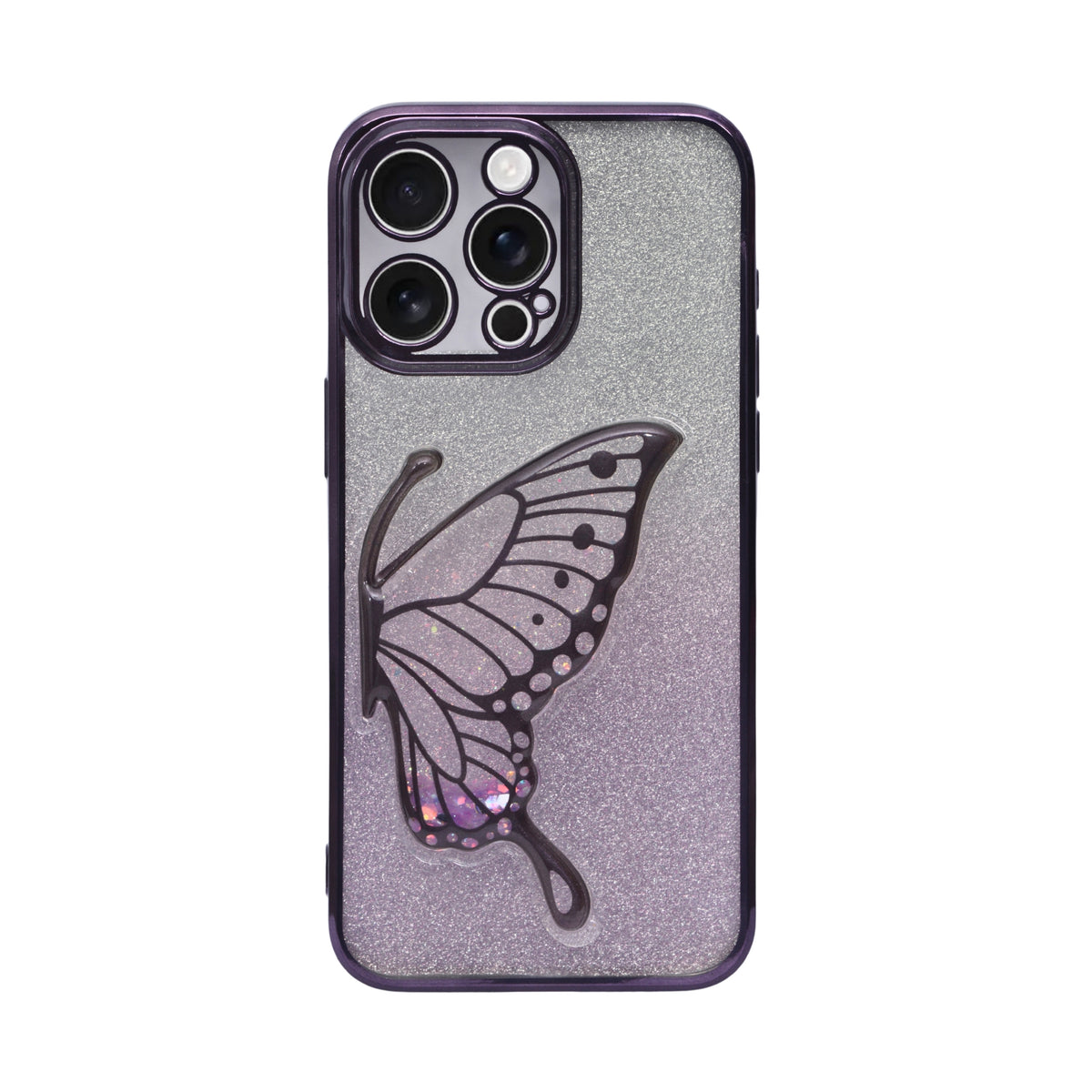 Stylish Luxury Eye Catching Butterfly Glitter Phone Case for iPhone 15 Pro Max
