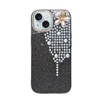Luxury Glitter Finish with 3D Pearl Flower Design Phone Case for iPhone 14 Plus/ 15 Plus