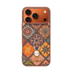 Bohemian Ethnic Print Cork Texture with Pearl Detail Phone Case for iPhone 17 Pro Max
