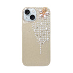 Luxury Glitter Finish with 3D Pearl Flower Design Phone Case for iPhone 14 Plus/ 15 Plus