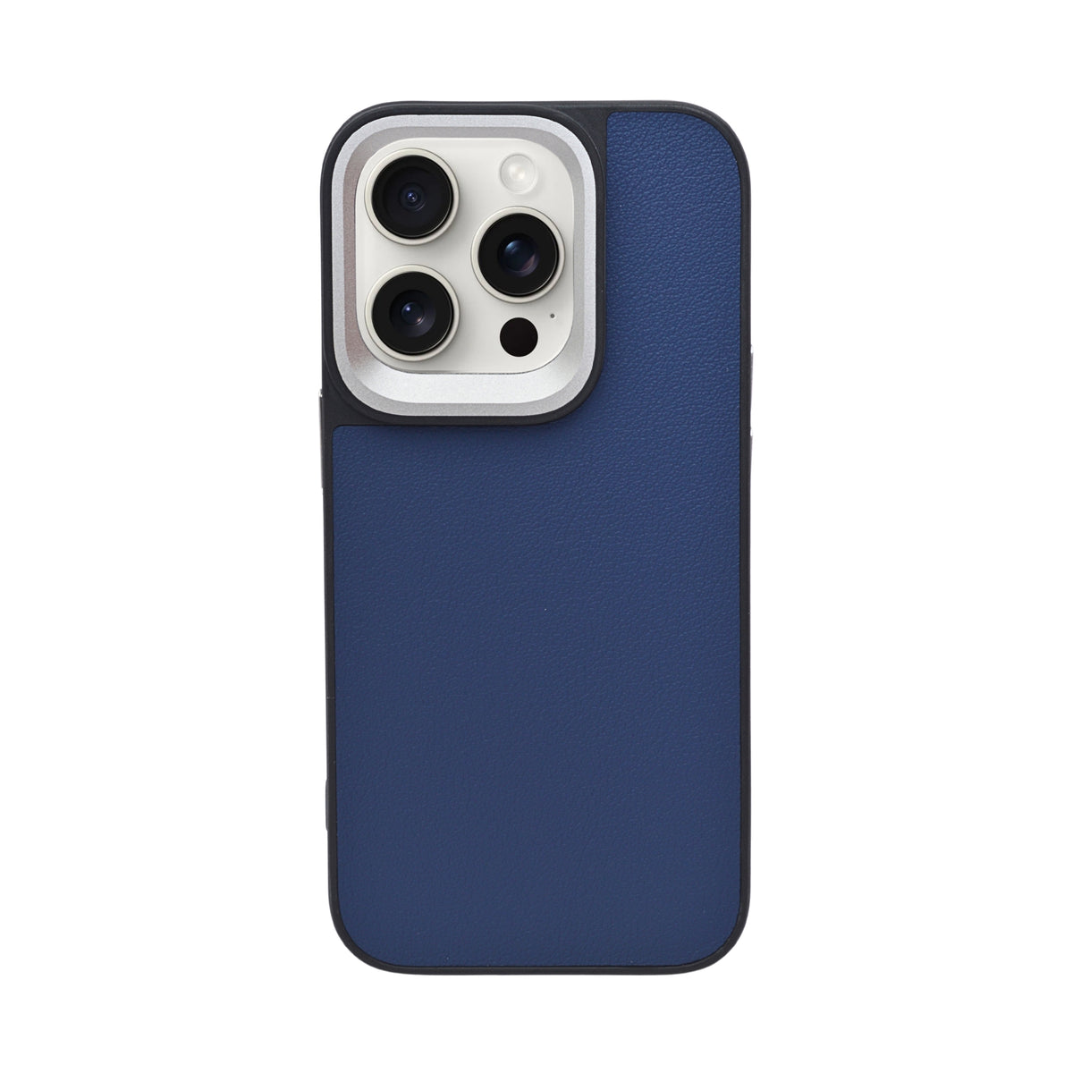 Classic Leather Textured with Metal Camera Ring Phone Case For iPhone 14 Pro