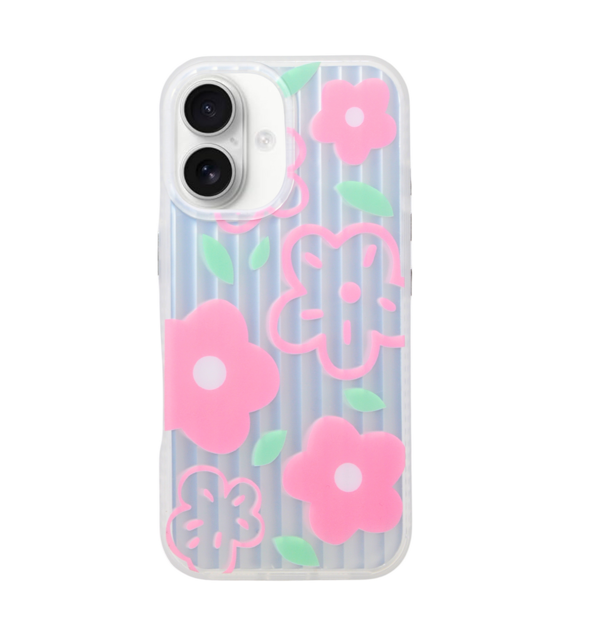 Aesthetic Bow & Floral Print Phone Case for iPhone 16