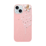 Luxury Glitter Finish with 3D Pearl Flower Design Phone Case for iPhone 14 Plus/ 15 Plus