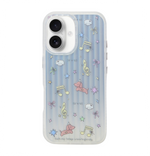 Aesthetic Bow & Floral Print Phone Case for iPhone 16