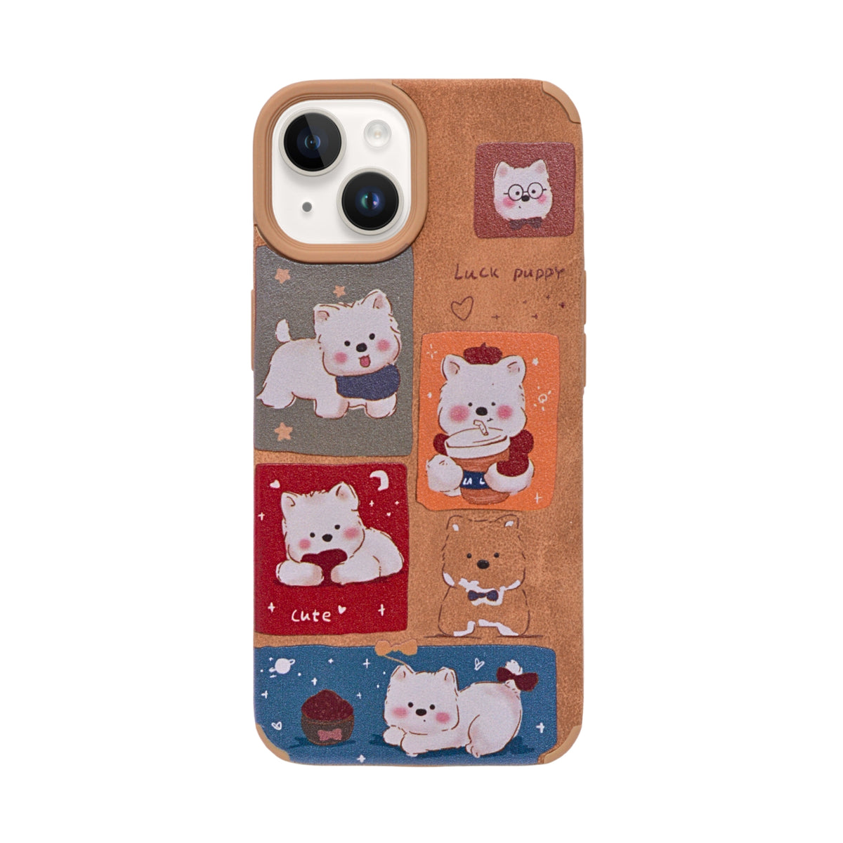 Cute Puppy Cartoon Design Protective Phone Case for iPhone 13/ 14
