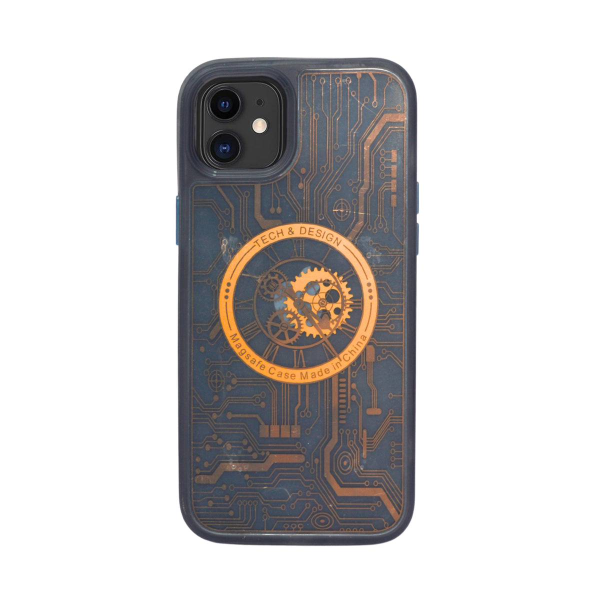 Tech Steampunk Gear Clock Design MagSafe Phone Case For iPhone 11