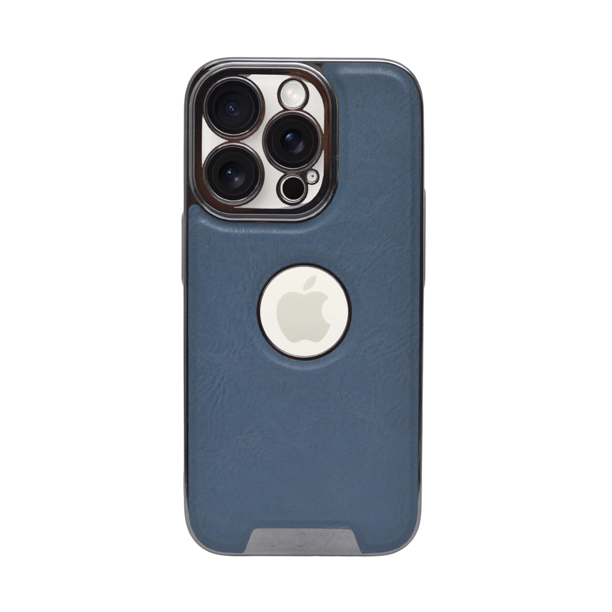 Luxury Vegan Leather with Logo Cutout Phone Case for iPhone 14 Pro