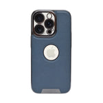 Luxury Vegan Leather with Logo Cutout Phone Case for iPhone 14 Pro