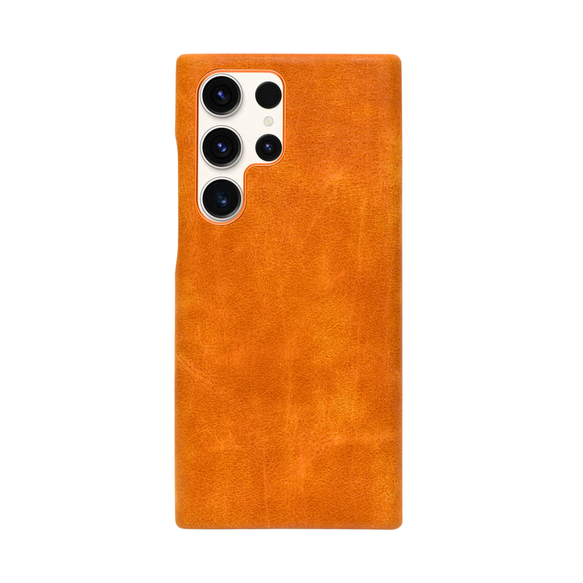 Luxurious and Protective Business Style Phone Case with Tan Faux Leather for Samsung Galaxy S23 Ultra