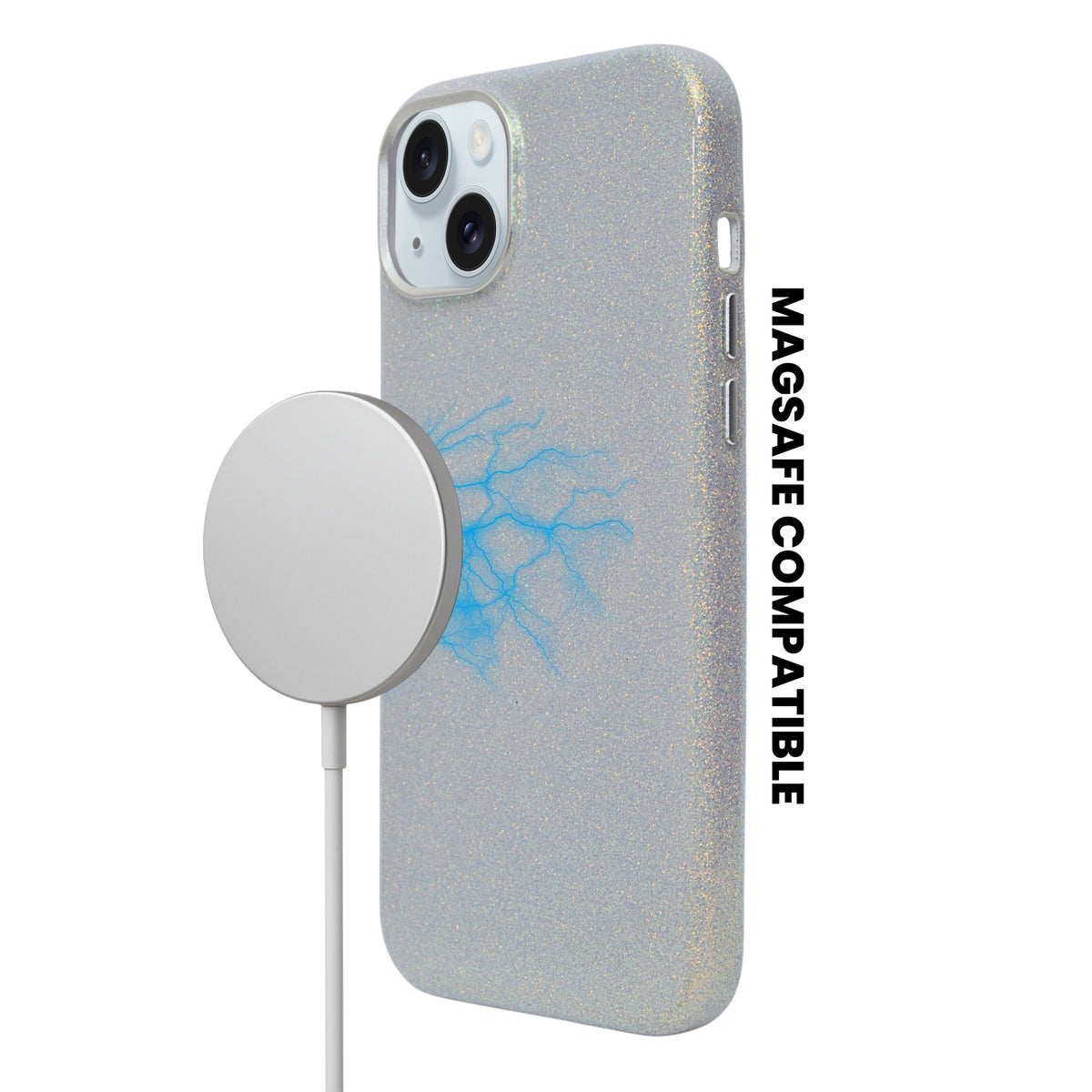 Glitter Marble with Sparkle Finish Phone Case For iPhone 14 Plus / 15 Plus