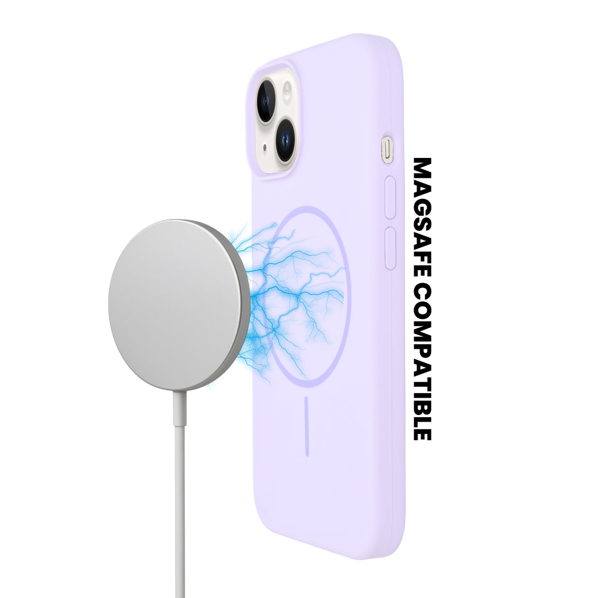 Soft Silicone with MagSafe Ring Phone Case for iPhone 14 Plus / 15 Plus