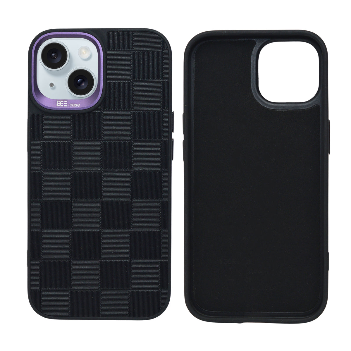 Checkered Texture Grip Case For iPhone 15
