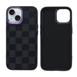 Checkered Texture Grip Case For iPhone 15