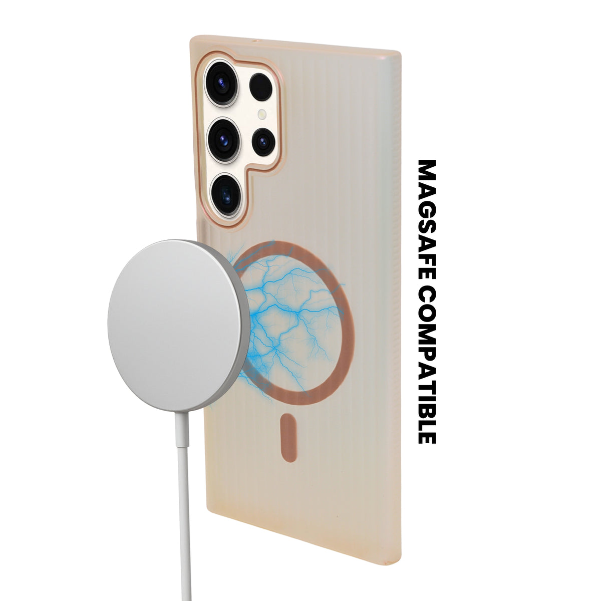 Minimalist Frosted Vertical Stripe MagSafe Case for Samsung S23 Ultra