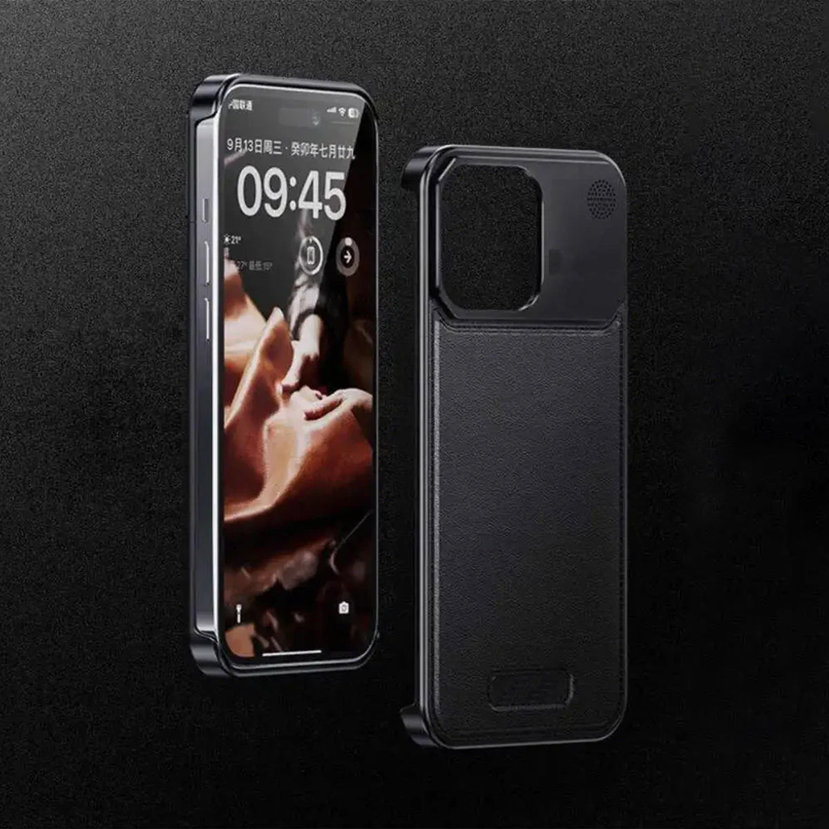 Luxury Metal Series Magsafe Leather Phone Case for iPhone 16 Pro
