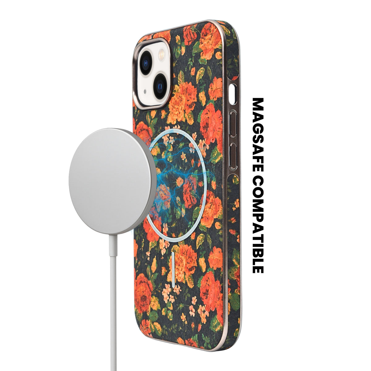 Cork Texture Printed MagSafe Compatible Phone Case for iPhone 13 / 14