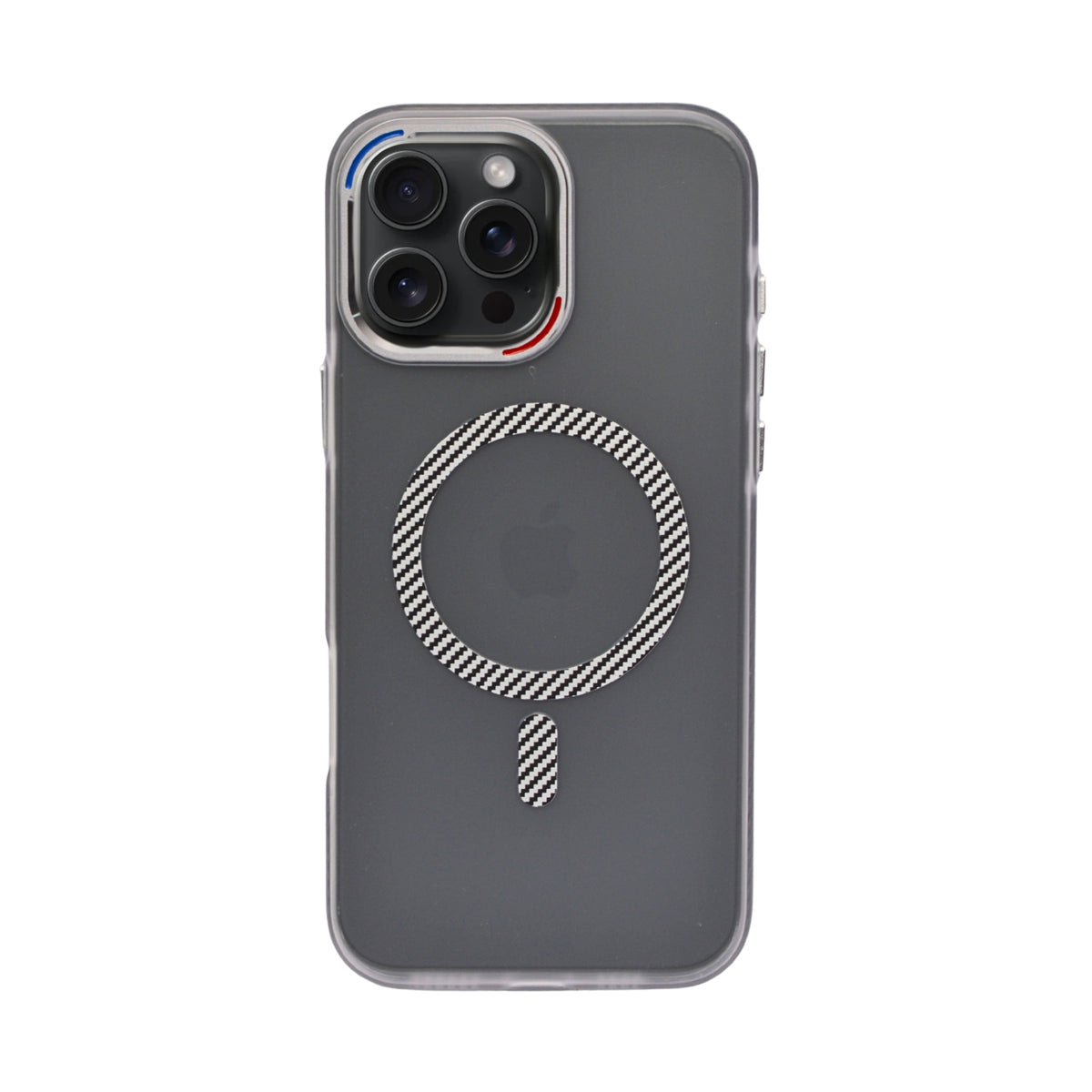 Transparent Shockproof MagSafe Case with Carbon Fiber Ring – for iPhone 16 Pro Max