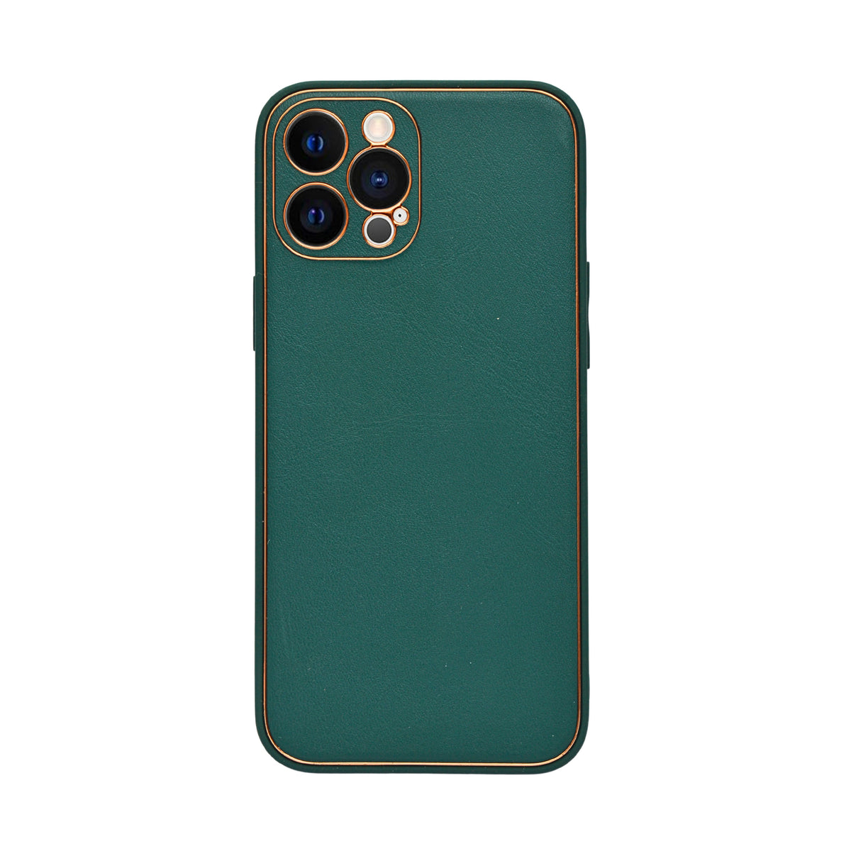 Smooth Leather Matte Phone Case with Gold Detailing for iPhone 12 Pro Max