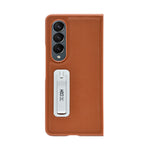 Premium Leather Texture Kickstand Phone Case for Samsung Galaxy Z Fold 4