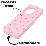 3D Cartoon Character with Polka Dots Soft Phone Case for iPhone 16 Pro Max