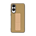 Elegant Leather Finish Kickstand Phone Case for Samsung Galaxy S25 Edge