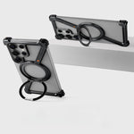 Z-Shape Metal Frameless MagSafe Rotation Stand Case For Samsung S25 Ultra