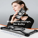 Z-Shape Metal Frameless MagSafe Rotation Stand Case For Samsung S25 Ultra