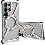 Z-Shape Metal Frameless MagSafe Rotation Stand Case For Samsung S25 Ultra