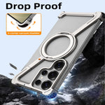 Z-Shape Metal Frameless MagSafe Rotation Stand Case For Samsung S25 Ultra