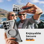 Z-Shape Metal Frameless MagSafe Rotation Stand Case For Samsung S25 Ultra