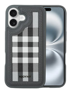 Leather Case, Classic Elegant Slim PU Checks Luxury Design Case For iPhone 16