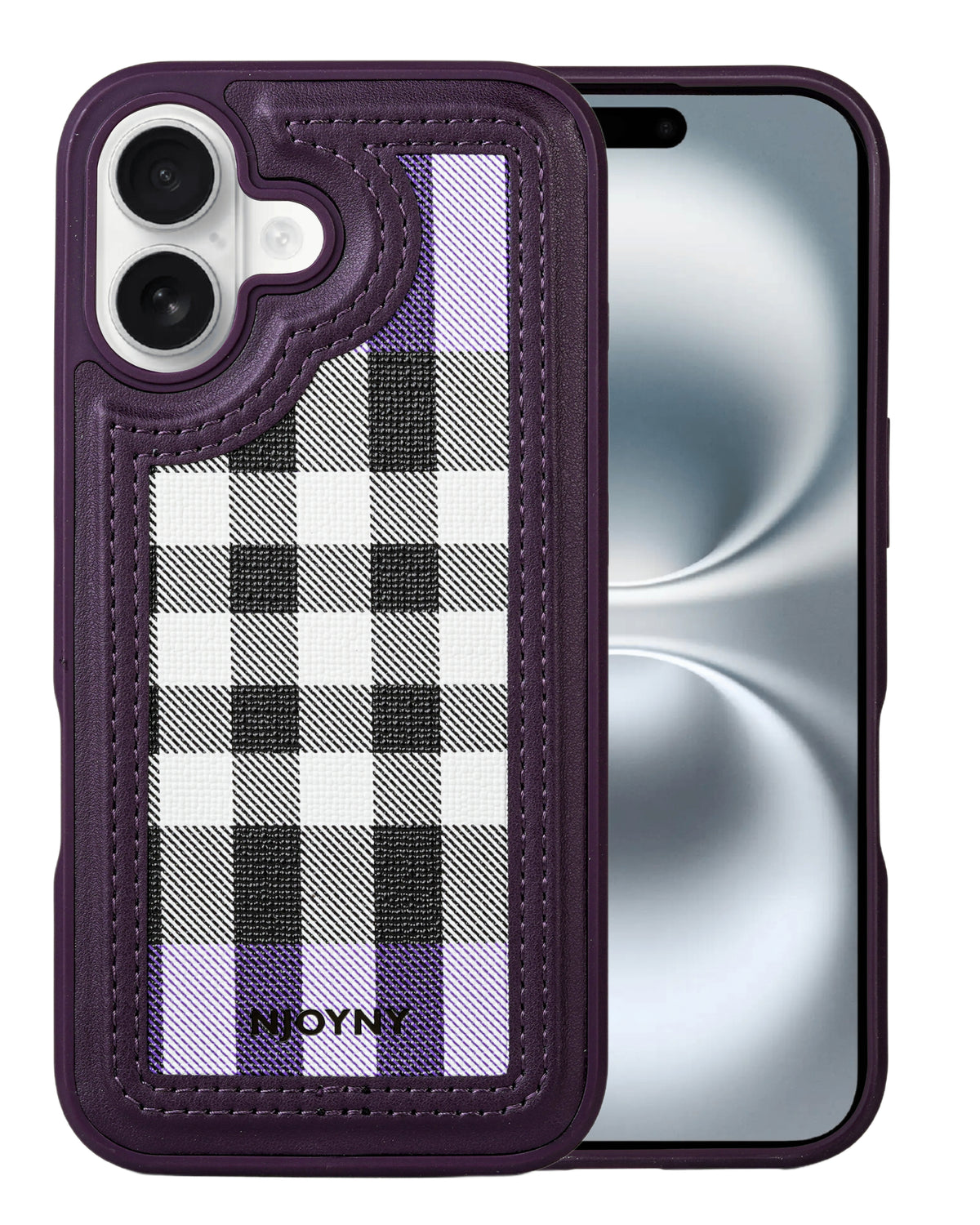 Leather Case, Classic Elegant Slim PU Checks Luxury Design Case For iPhone 16