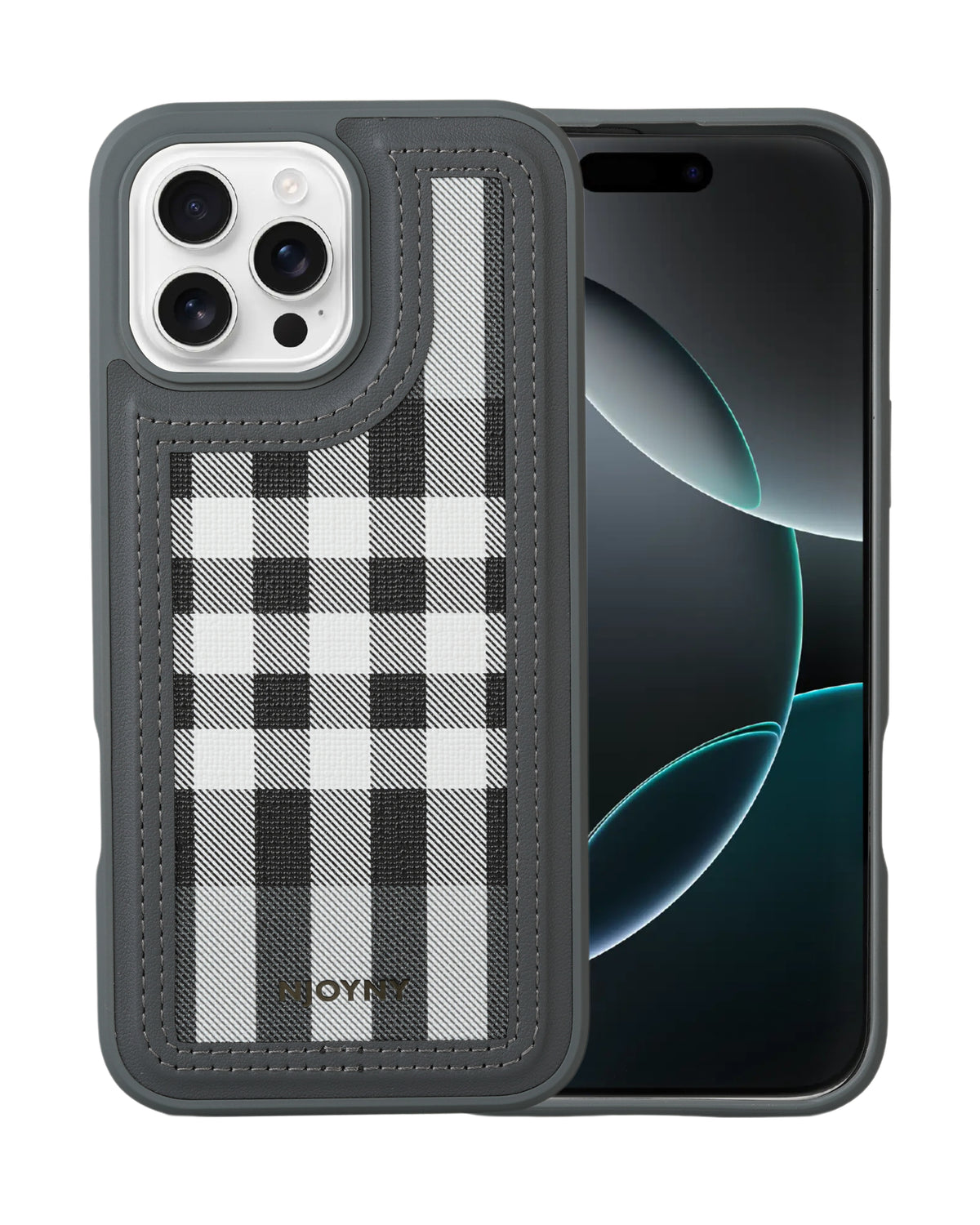 Leather Case, Classic Elegant Slim PU Checks Luxury Design Case For iPhone 16 Pro Max
