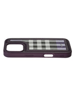 Leather Case, Classic Elegant Slim PU Checks Luxury Design Case For iPhone 16 Pro